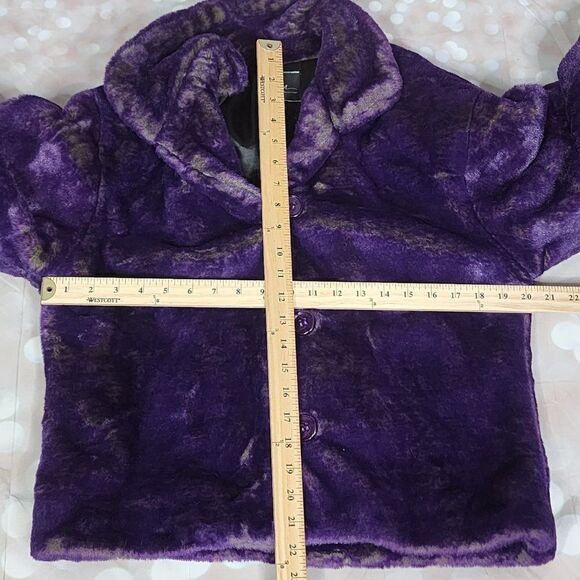 Sin By Morgan Cooper Purple Faux Fur Jacket, Women's Small - Picture 10 of 12